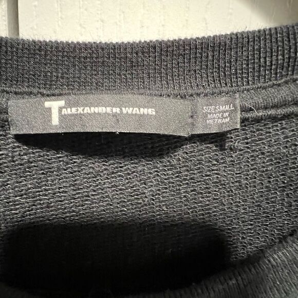 T by Alexander Wang Striped Pullover Sweatshirt Women Size Small Blk/White - Picture 5 of 5